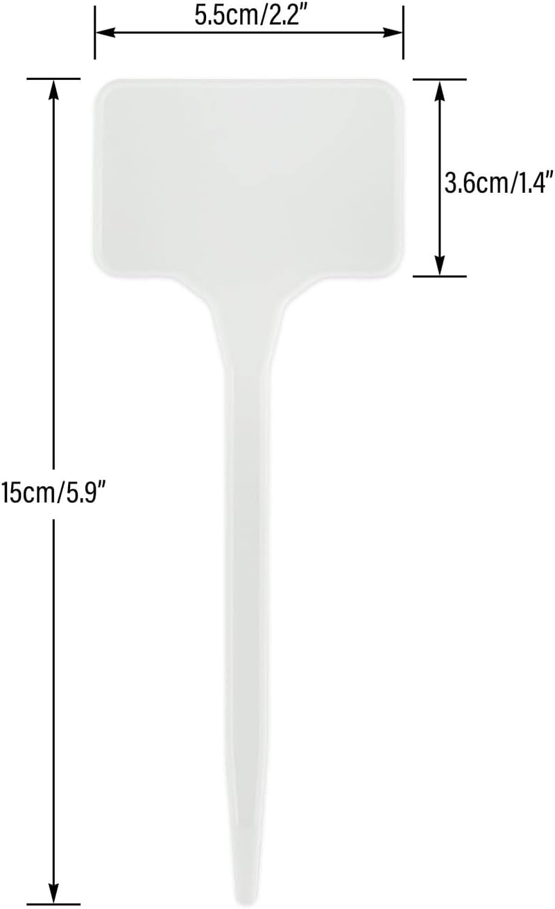 KINGLAKE GARDEN Large Plastic Plant Labels 6 Inch 50 Pack White Sturdy Extra Large T-Style Plastic Plant Labels for Flower Beds,Plant Pots image number 3