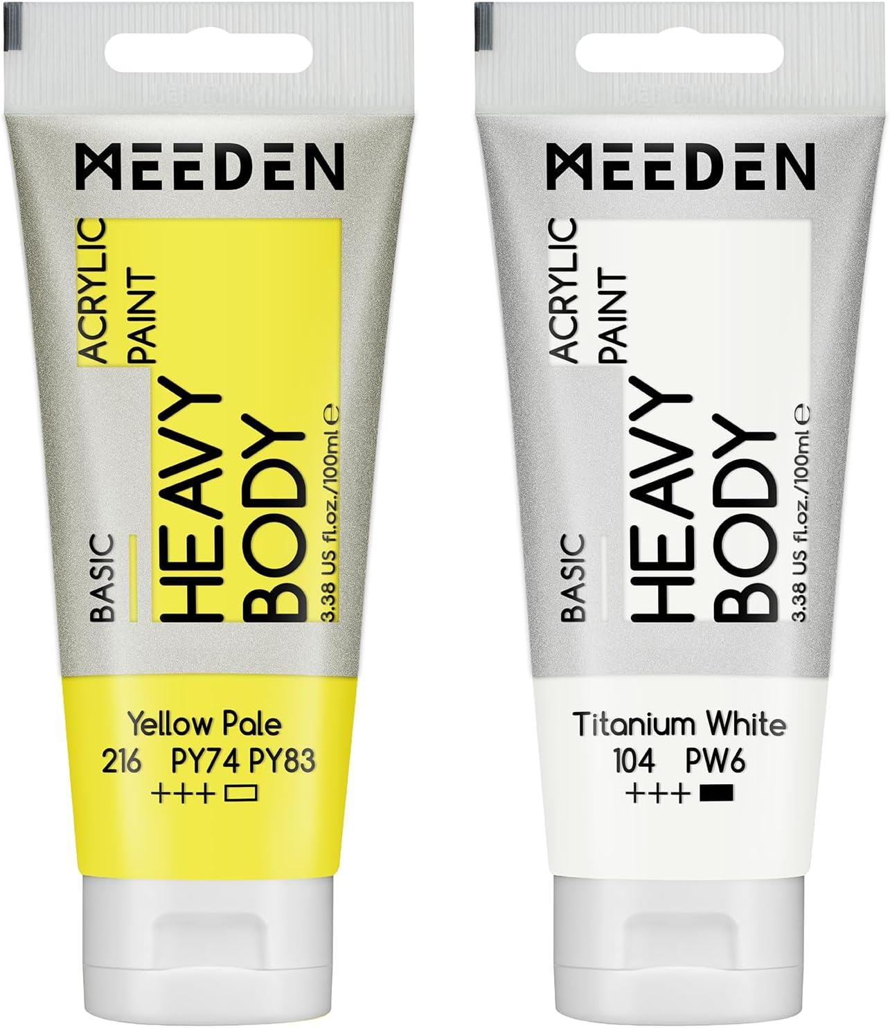 MEEDEN Titanium White Acrylic Paint: Pack of 2 Heavy Body Acrylic Paints (100Ml X 2 Tubes) - 40 Tubes Set image number 5