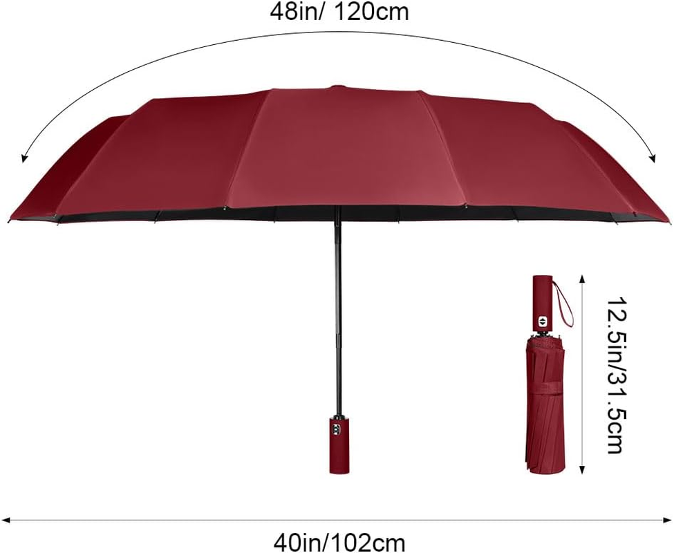Strong Windproof Automatic Umbrellas, 24 Strong Ribs Umbrella, 99% UV Protection, One Button Auto Open and Close, Compact Travel Umbrella, Portable Folding Umbrella for Men and Women