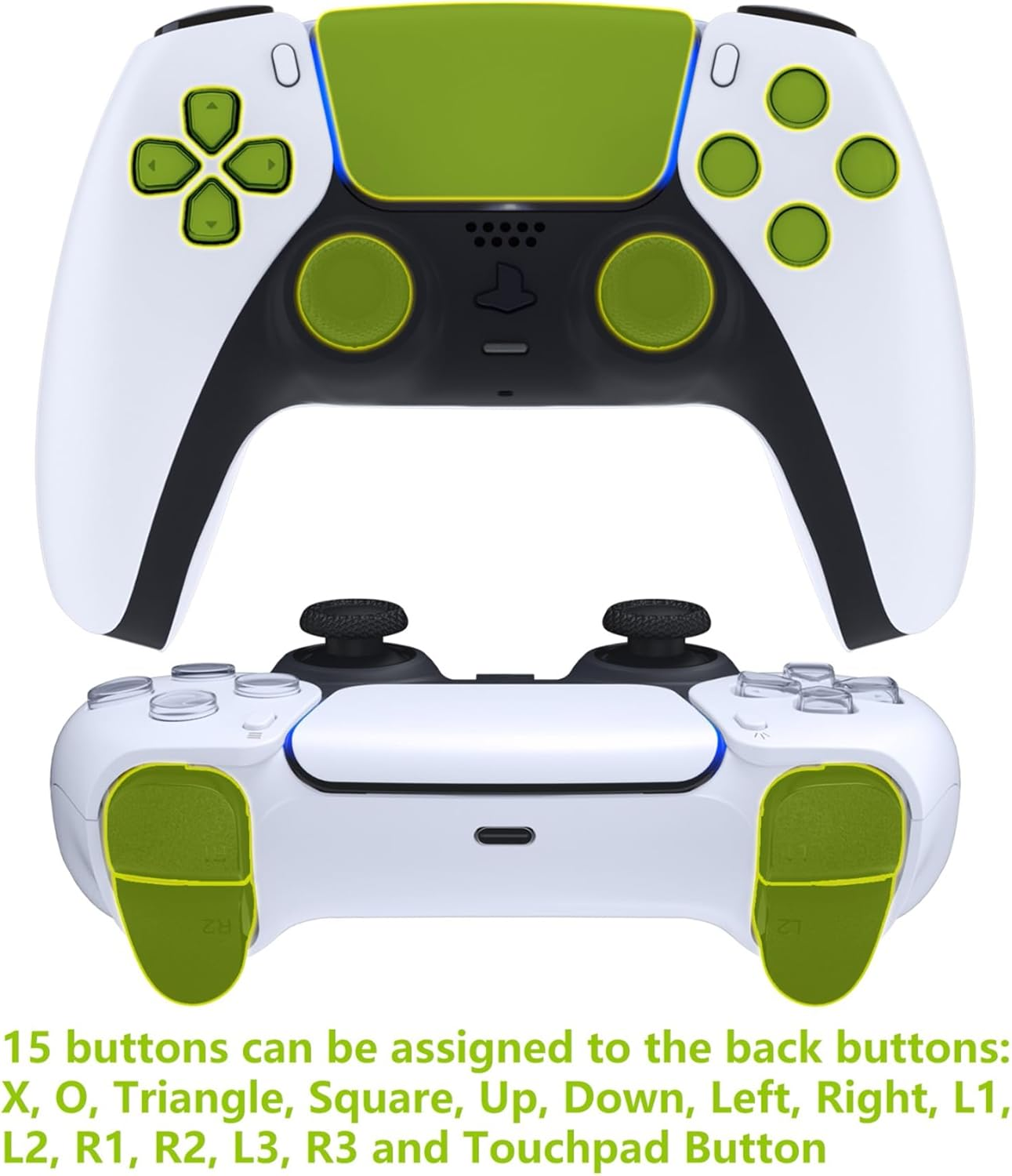 Extremerate Black Back Paddles Programable Rise V3 Remap Kit for PS5 Controller BDM-030 040 050, Upgrade Board Redesigned Bottom Shell Back Buttons Attachment for PS5 Controller - NO Controller - Textured Black image number 4