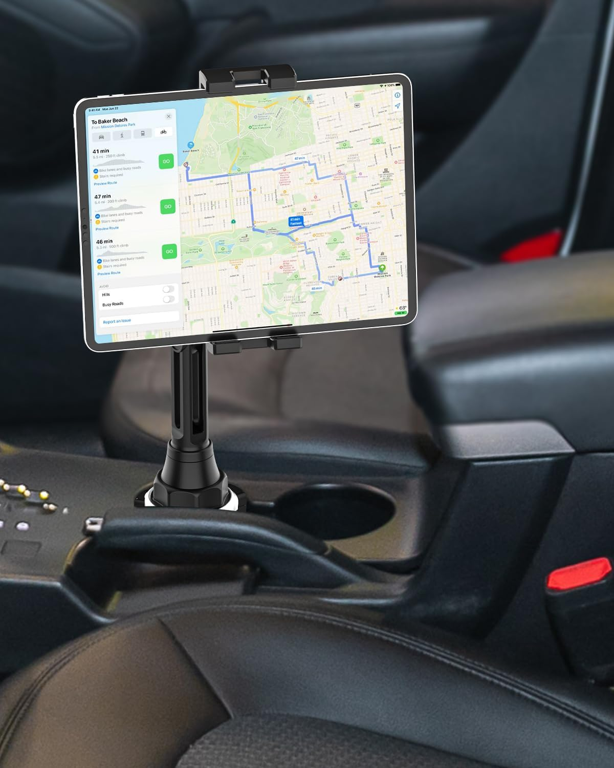 Woleyi Cup Holder Tablet Mount, Car/Truck Cupholder Phone Ipad Holder Stand with Adjustable Arm for Ipad Pro 9.7, 11, 12.9/Air/Mini, Samsung Galaxy Tabs, Iphone, More 4-13" Cell Phones and Tablets