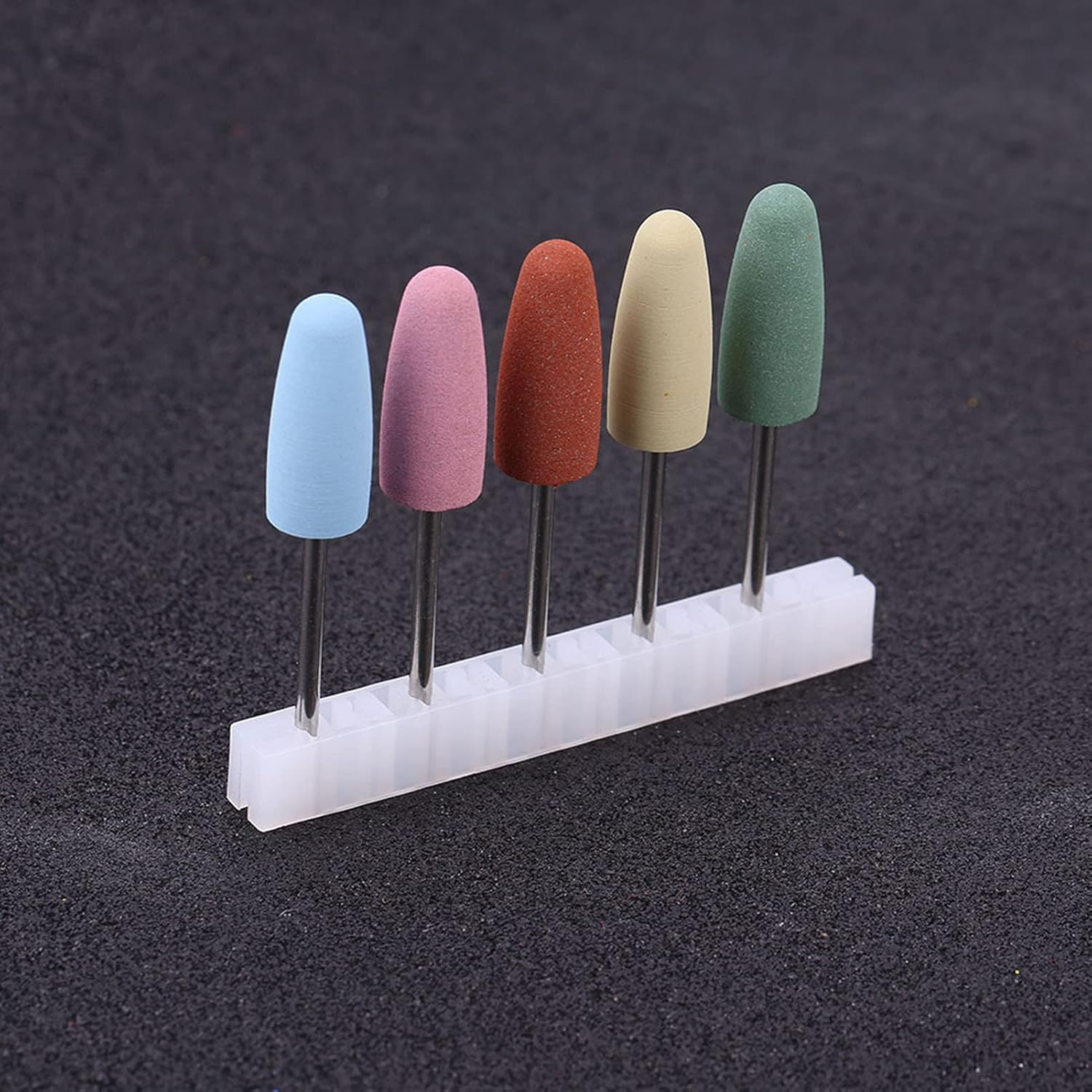 Silicone Polisher Bit, Nail Drill Bit, Silicone Bit Nails, Nail Drill, Ceramic Nail Cutter, Fine, Buffer Pack of 5, Nail Art, Silicone Polisher, Nail Grinder, Drill, Manicure Machine Tools image number 1