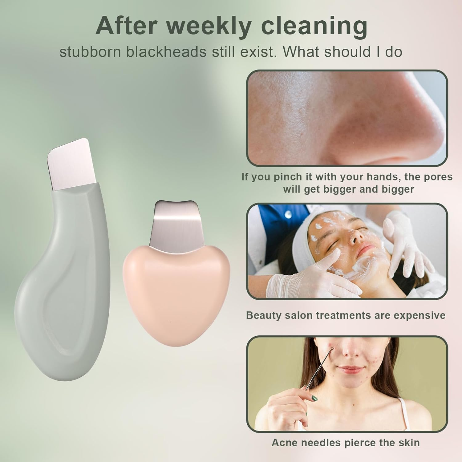 2Pcs Deep Clean Blackhead Remover Spatulas,Silicone Nose or Face Blackhead Remover Spatulas,Silicone Blackhead Removing Spatula,Nose Black Head Removing Spatula image number 3