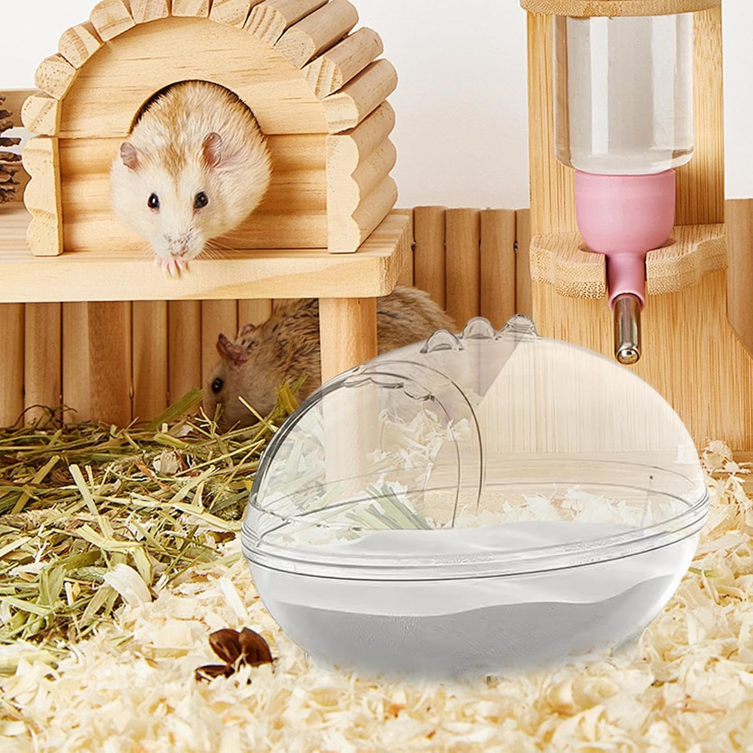 Sand Bath Box - Hamster Bed Sand Bath Box | Washroom Hamster Container | Transparent Small Pet Cleaning Container | Big Size Bathing Accessories | Washable Washroom for Gerbils Mice image number 3