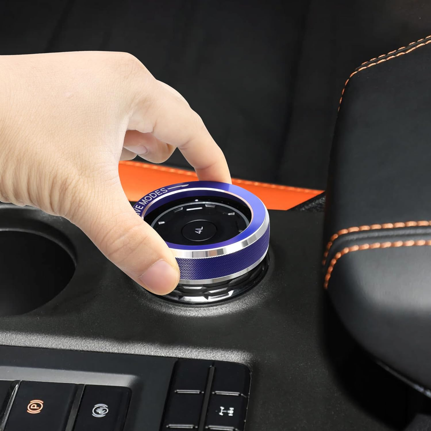TOMALL Aluminum 4WD Drive Mode Knob Cover Compatible with Ford Ranger 2023 2024 2025 Raptor/Lariat/Xlt Four-Wheel Drive Selector Control Switch Button Ring Car Interior Decor Accessories Trim (Blue) image number 6