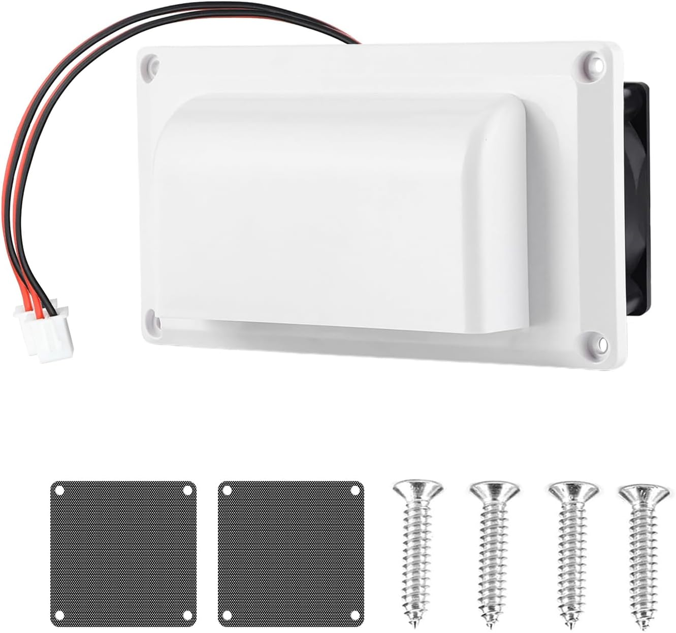 Ronyaoko Side Vent Fan,Ventilation Exhaust Fan,12V RV Side Air Vent Fan, Modified Accessories Extractor Fan, for Motorhome, Caravan, Trailer, Small Space inside Ventilation (White)