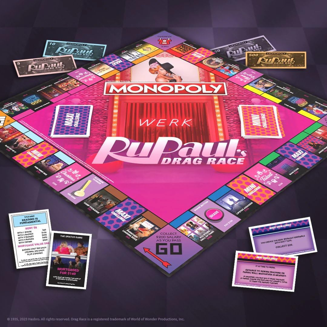 Winning Moves Monopoly Rupaul&rsquo;S Drag Race Board Game for 6 Players, Ages 8+ image number 3