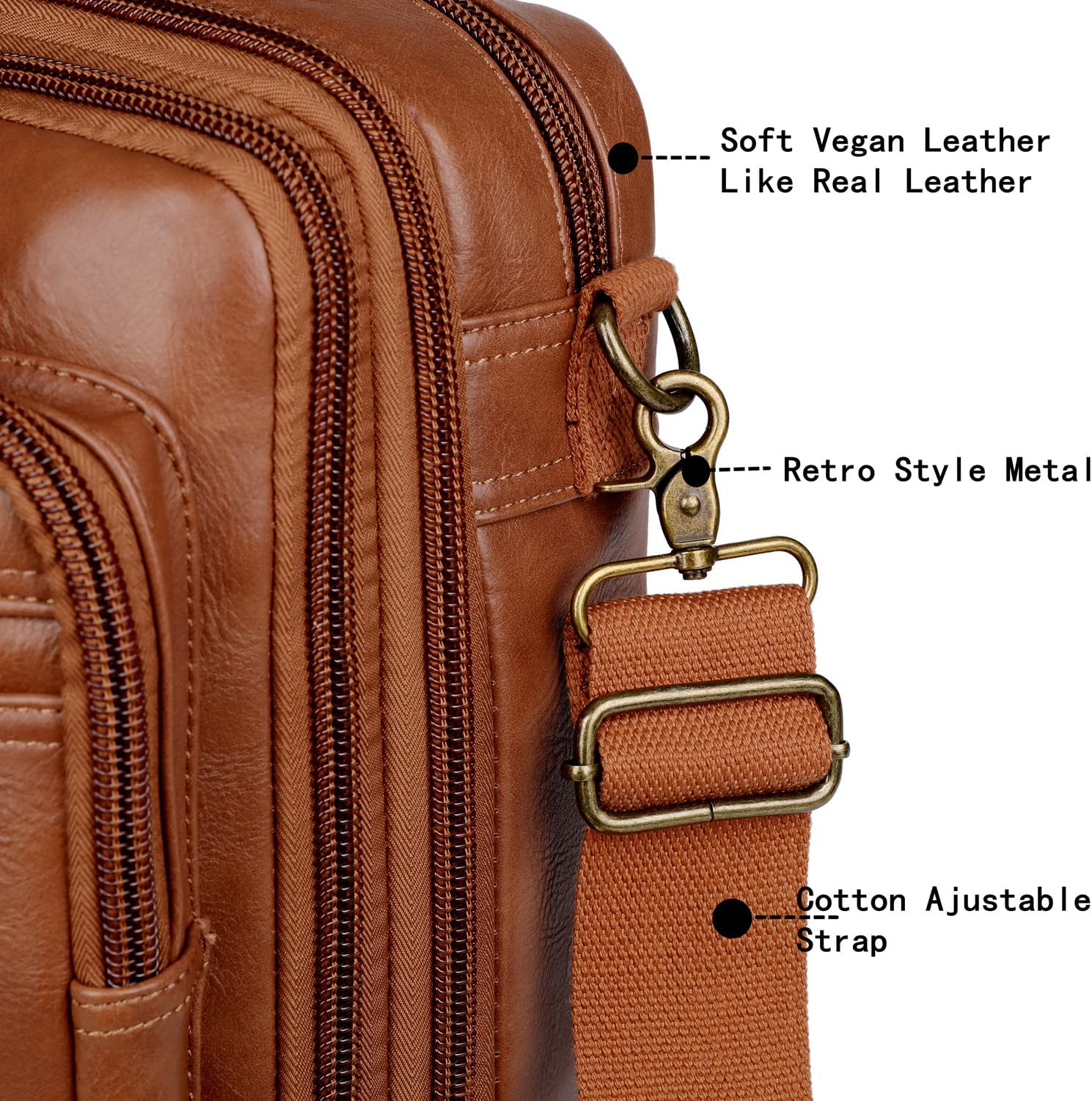 Vegan Leather Laptop Backpack Briefcase Hybrid 15.6 Inch Laptop Travel Backpack Hiking College Backpack for Men BC-04 image number 1