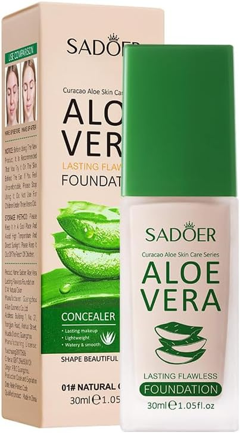 Aloe Liquid Foundationaloe Liquid Foundation, Natural Concealer, Long-Lasting Makeup, Refreshing and Oil Control, Liquid Foundation.