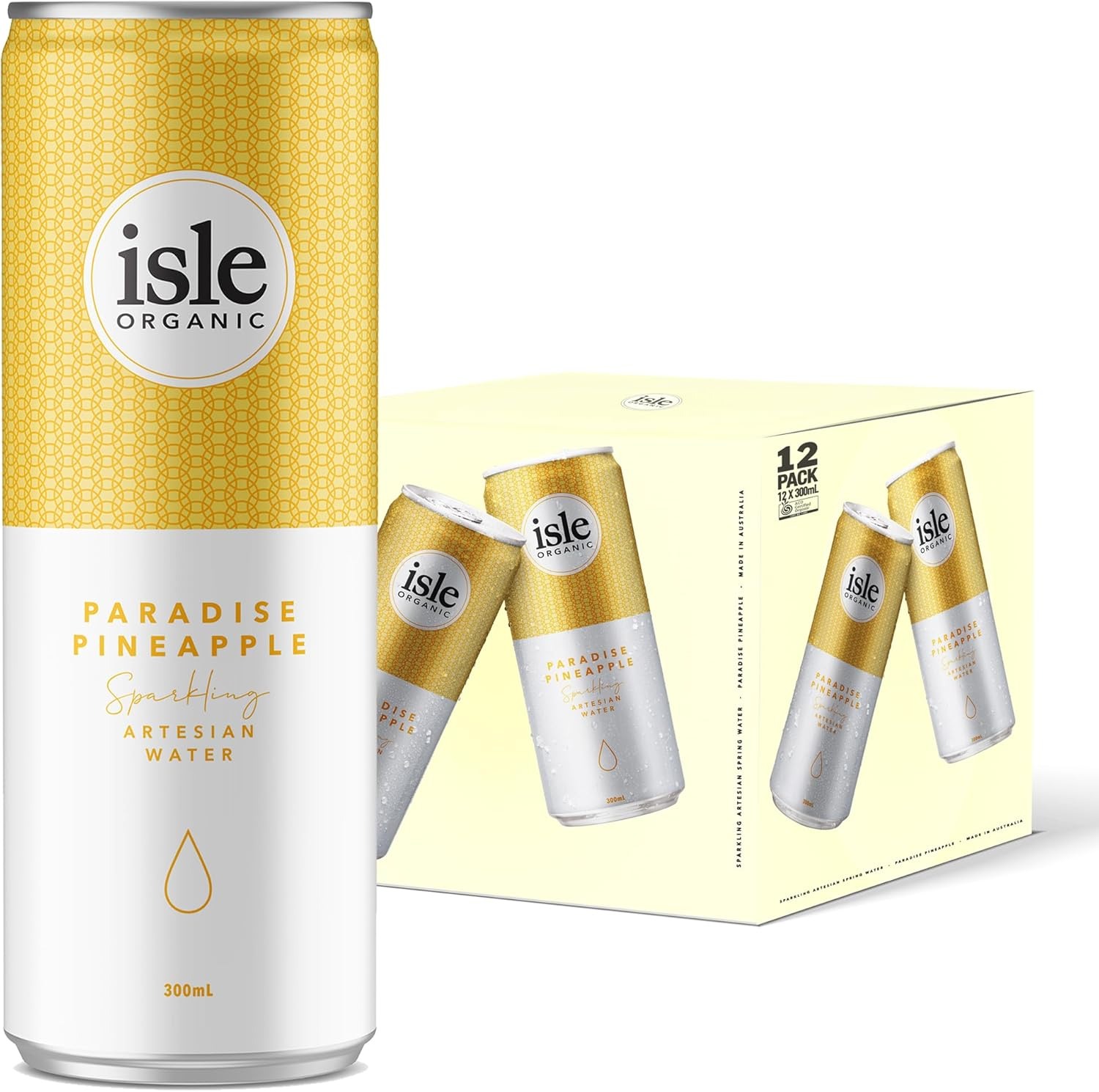 Sparkling Water, WATERMELON CRUSH, Certified Organic, Low Calorie, Flavoured Spring Water, Case of 12 Cans &ndash; Isle Organic image number 5