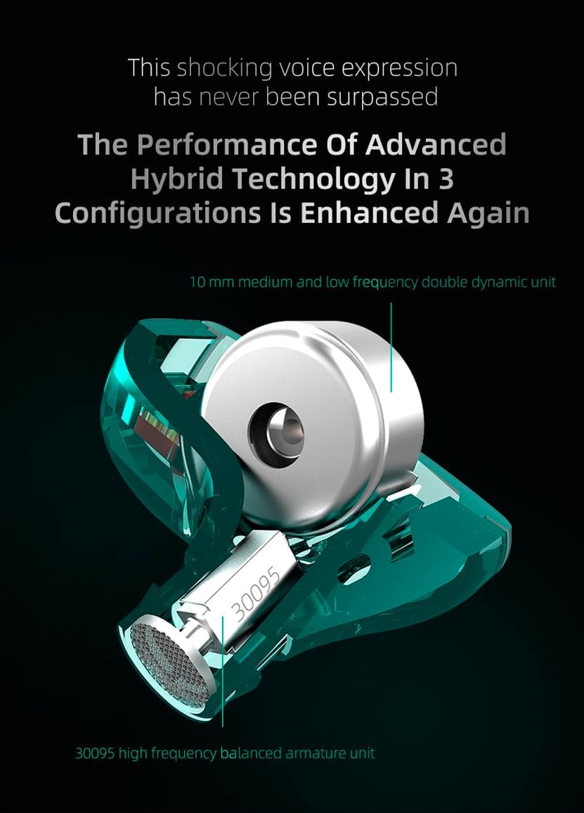 KZ ZST X Earbuds with Microphone Cyan image number 2