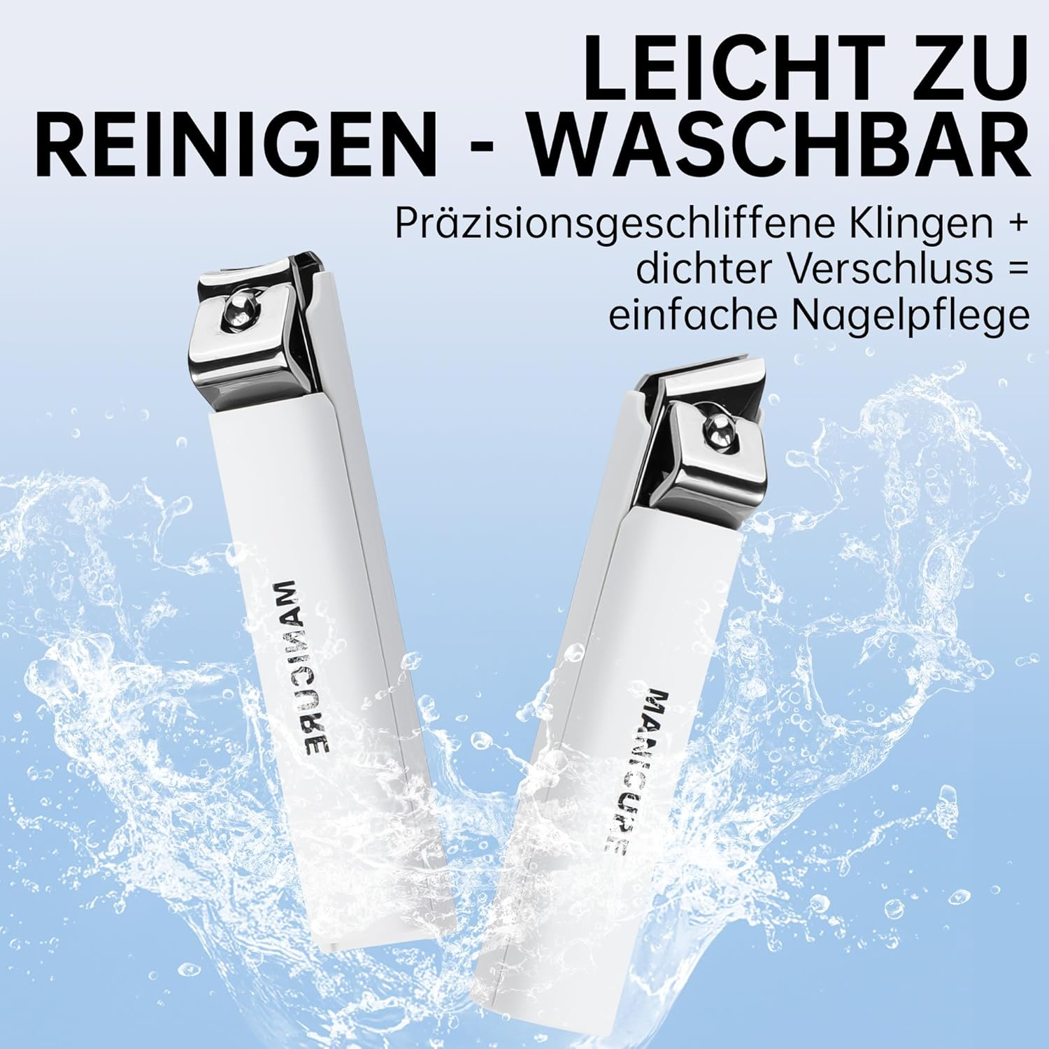 White Manicure Set 5-Piece Nail Clippers Toenail Nail Clippers Professional with Case for Women image number 4