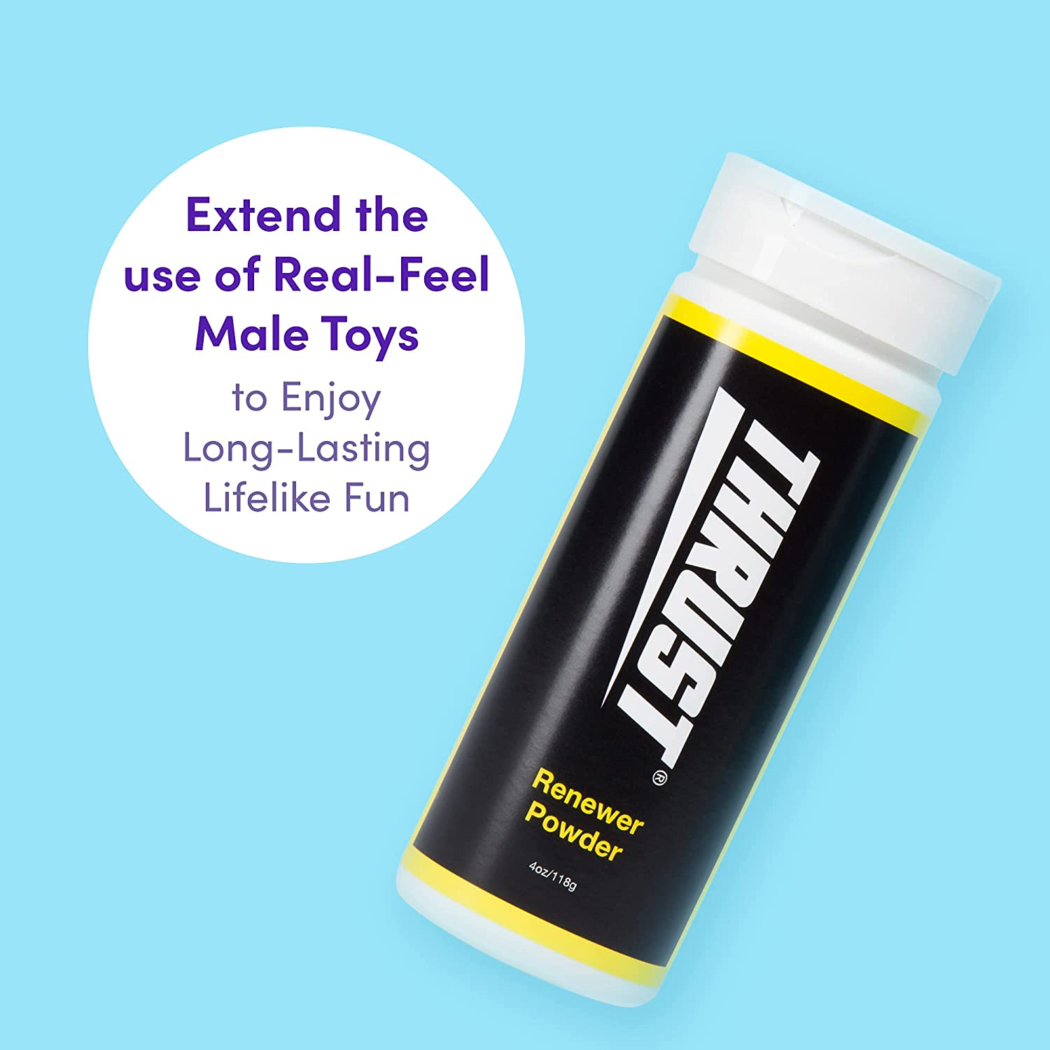 Lovehoney Thrust Renewer Powder for Lifelike Male Toys - Non Toxic - Fast Acting - 118 G image number 2
