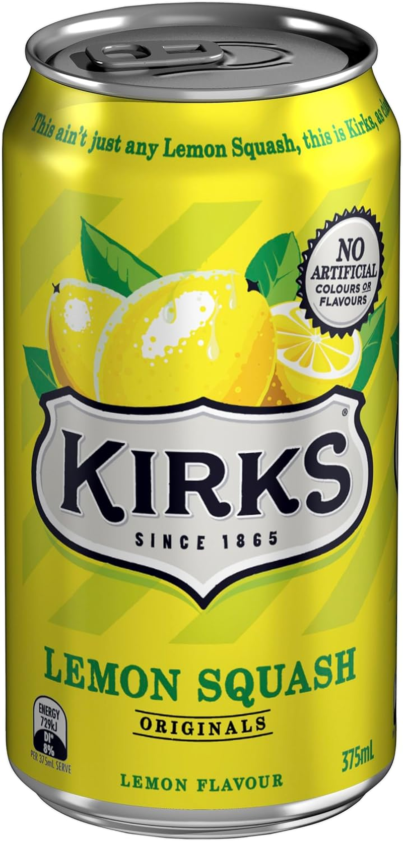 Kirks Lemon Squash Soft Drink Multipack Cans 20 X 375 Ml image number 1