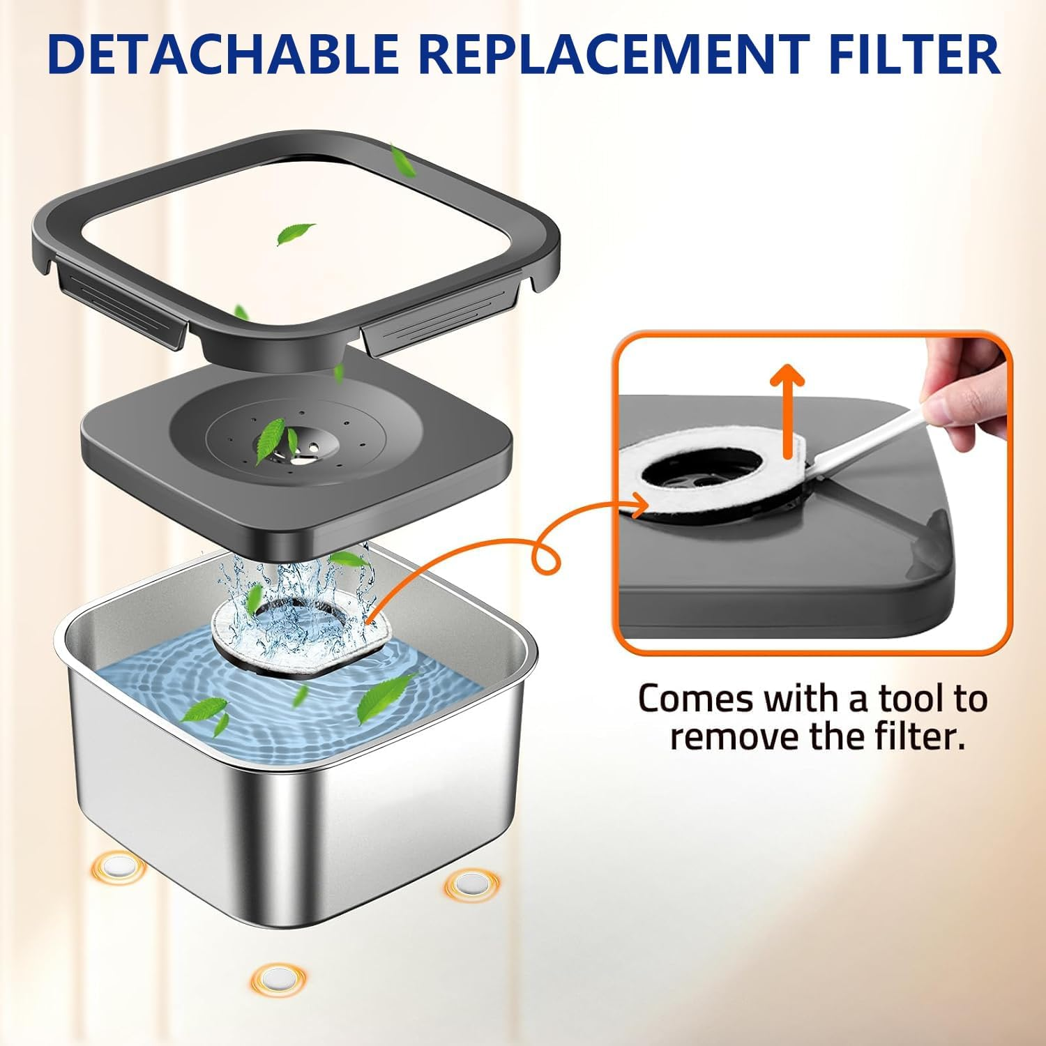 4-Pack Replacement Filters for Nestcharm 4.5L No-Spill Dog Water Bowl, Activated Carbon Filters for Pet Slow Water Bowls image number 4