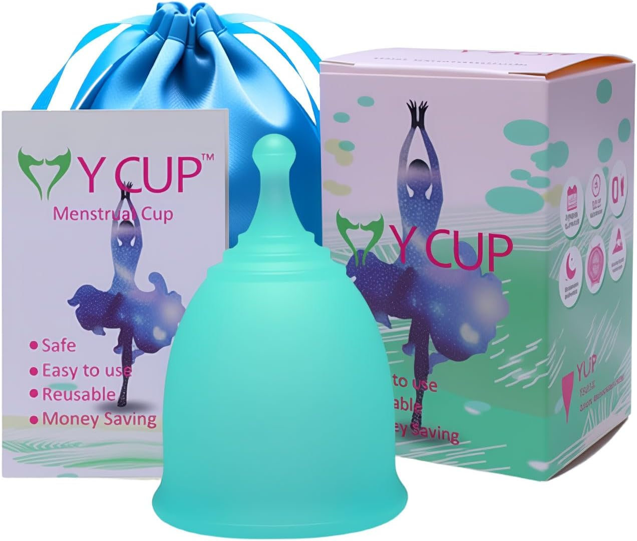 2Pack Menstrual Cup, Reusable Period Cup,Menstrual Disc, Better Alternative to Sanitary Napkins and Tampons image number 3