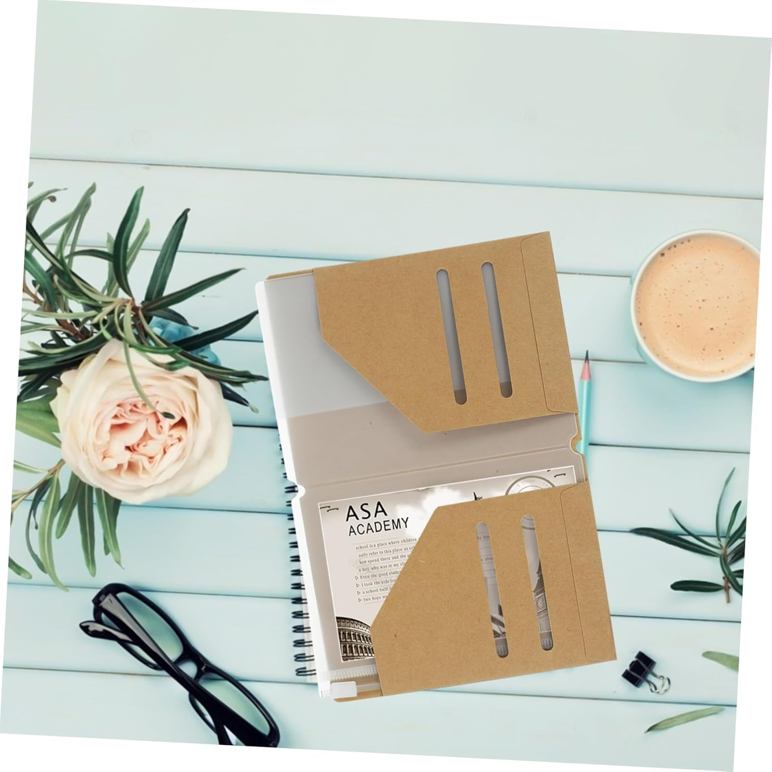 STOBOK Elegant Kraft Paper Passport Pouch 4 Pack PVC Travel Document Holder for ID and Credit Cards image number 3