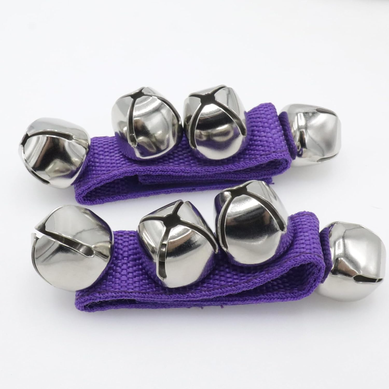 Cashbeat Wrist Bells Set of 2, Adjustable Jingle Bells for Wrist/Ankle, Percussion Accessory for Dance, Fitness, Stage Performance(Purple) - Apricot Color image number 5