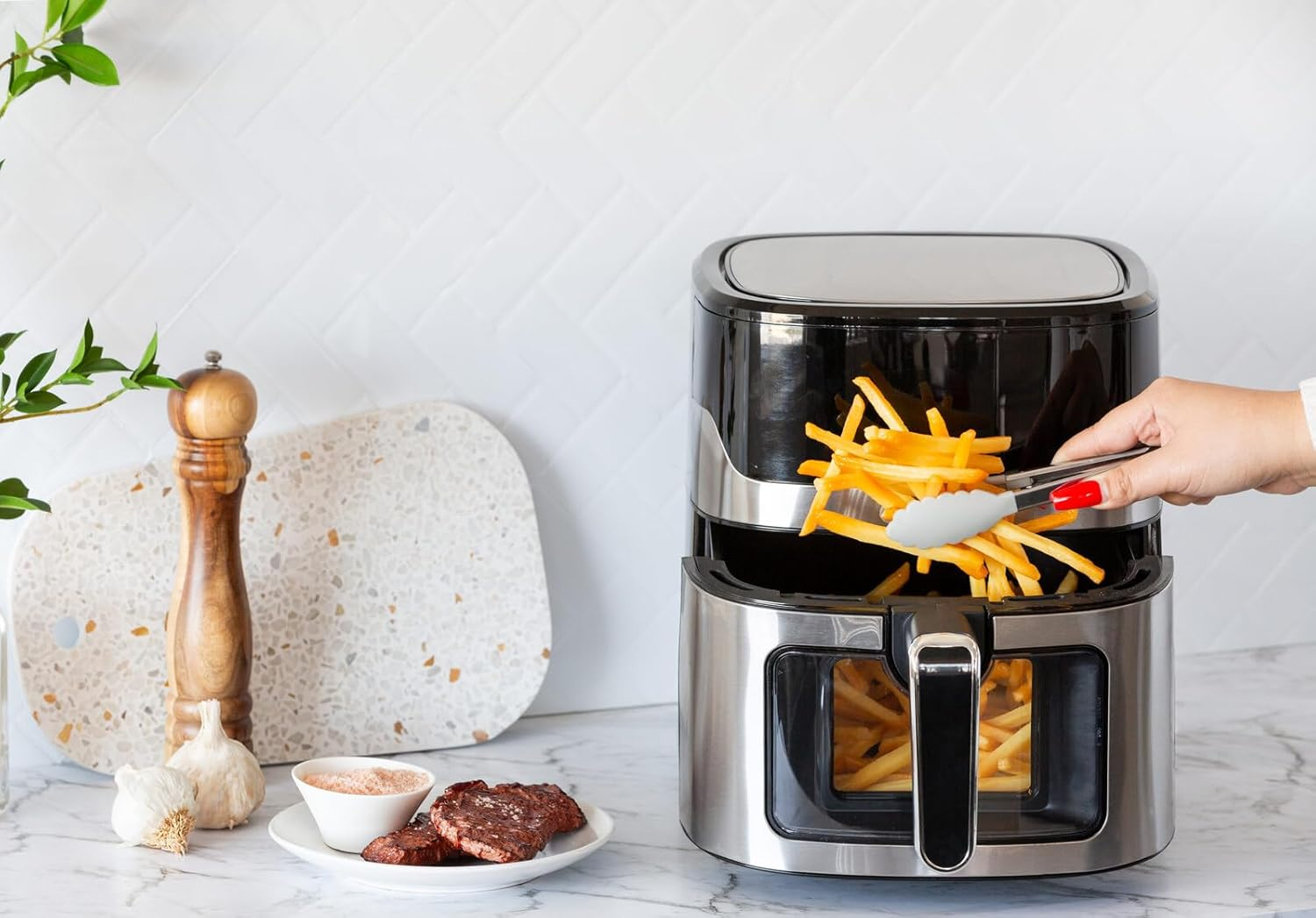 Healthy Choice 1600W 7L Digital Air Fryer &ndash; with Viewing Window, Touchscreen Control, Fast Cooking, Oil-Free Frying, Easy to Clean, Ideal for Healthy Cooking