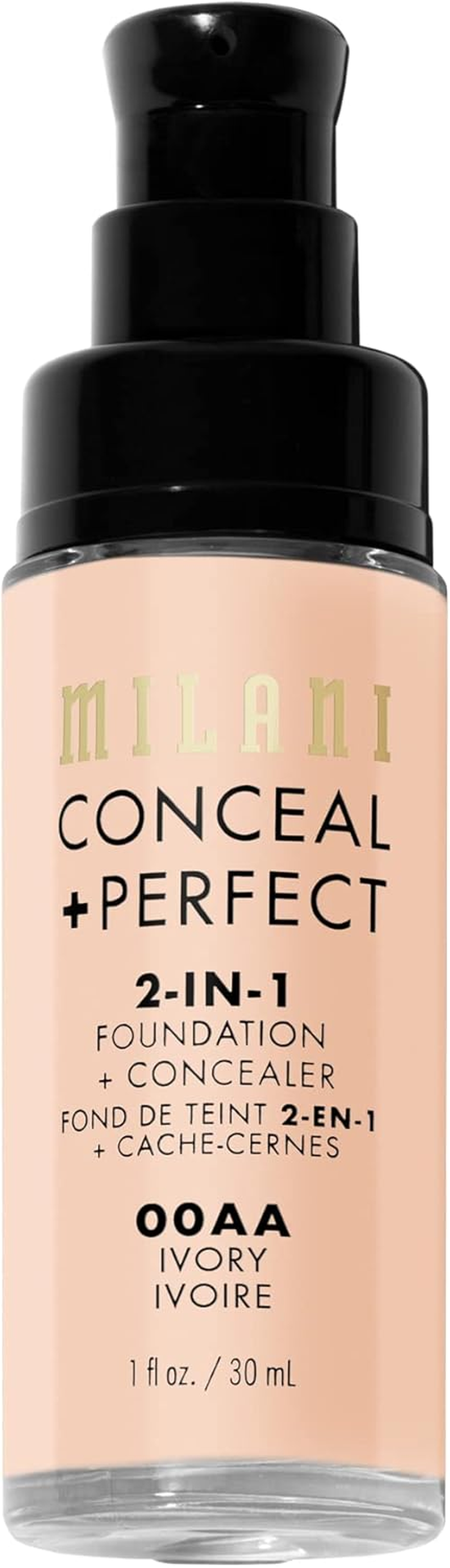 Milani Conceal + Perfect 2-In-1 Foundation + Concealer for a Flawless Complexion, under Eye Corrector, Cover Redness and Imperfections, Waterproof and Sweatproof - Ivory image number 3