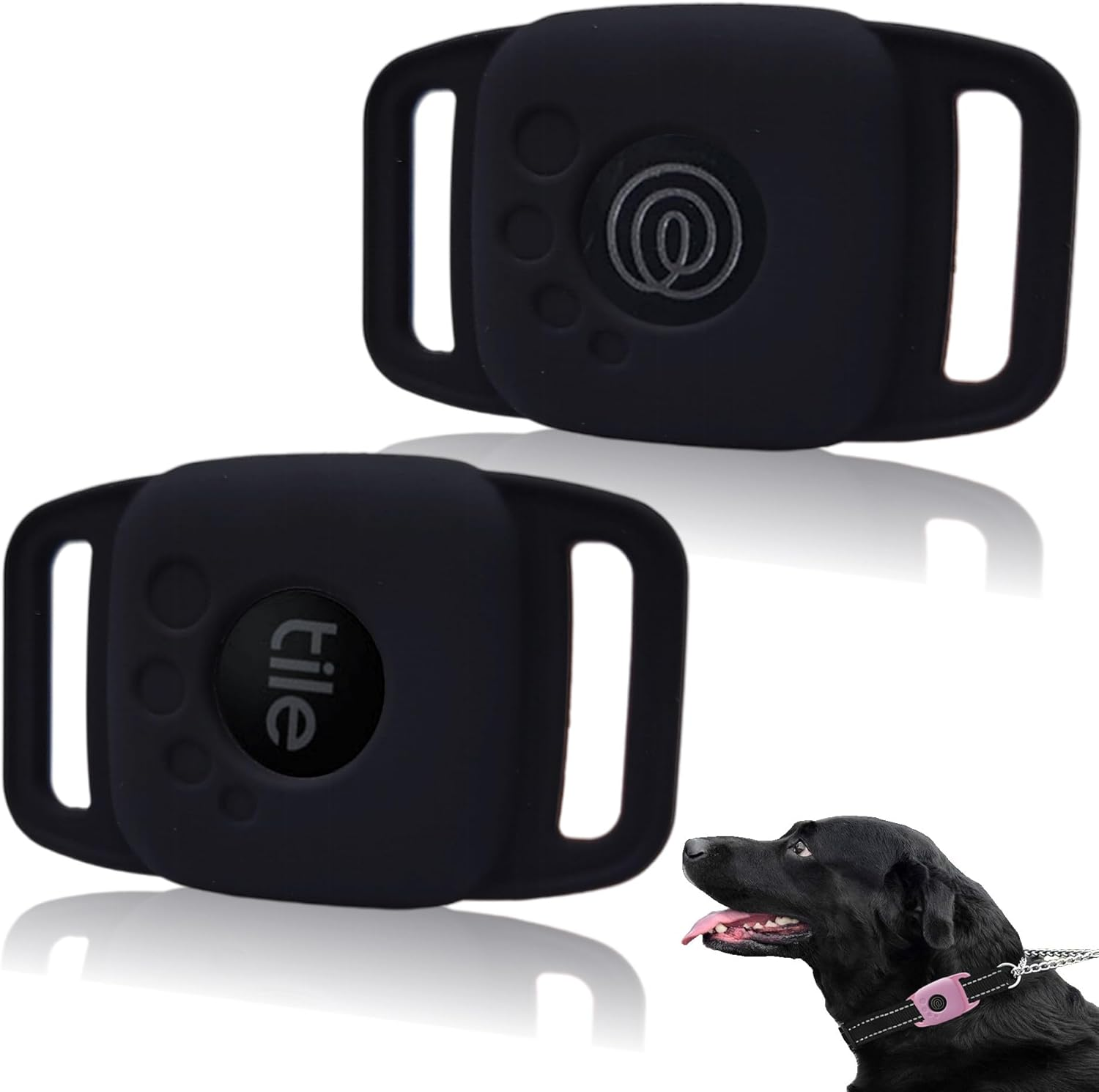 2 Packs Silicone Case for Tile Mate 2022,Mate 2024 Tag for Pet,Cat,Dog Collar,Tracker Cover Accessories, Stable,Safe Finder Holder for Bag (Black)