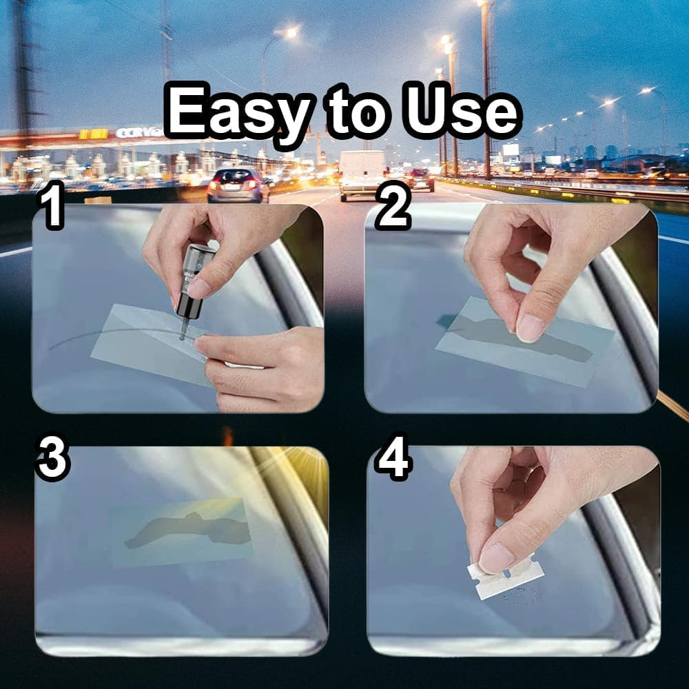 Windshield Crack Repair Fluid Car Window,Nano Glass Repair Fluid, Windshield Repair Kit Automotive Windscreen Tool, Glass Repair Fluid for Fixing Chips and Star Shaped Crack(2 Pack) ﻿ image number 4