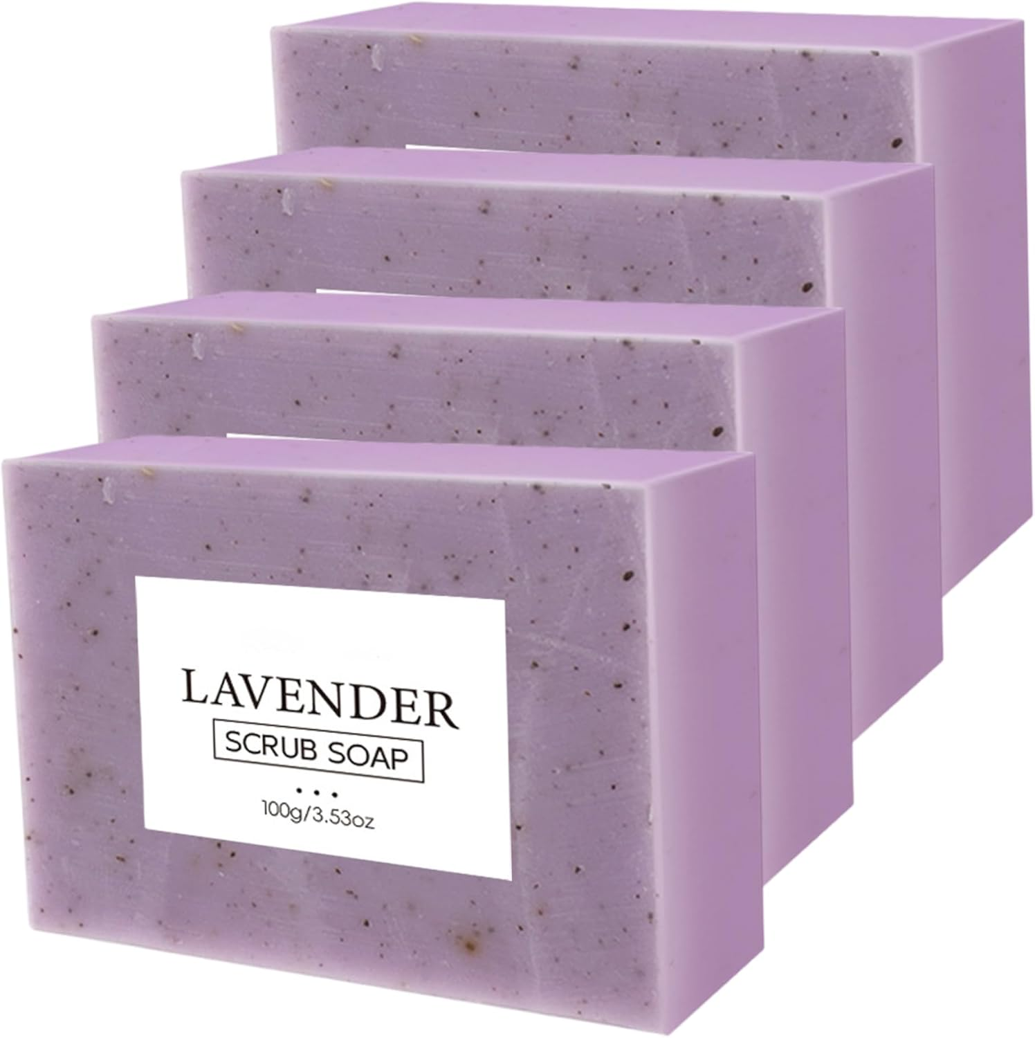 4Pcs Lavender Soap, 100G Nourishing Moisturizing Lavender Soap Bars Natural Ingredients Multi-Purpose Bath Shower Supplies for All Skin Bar image number 1