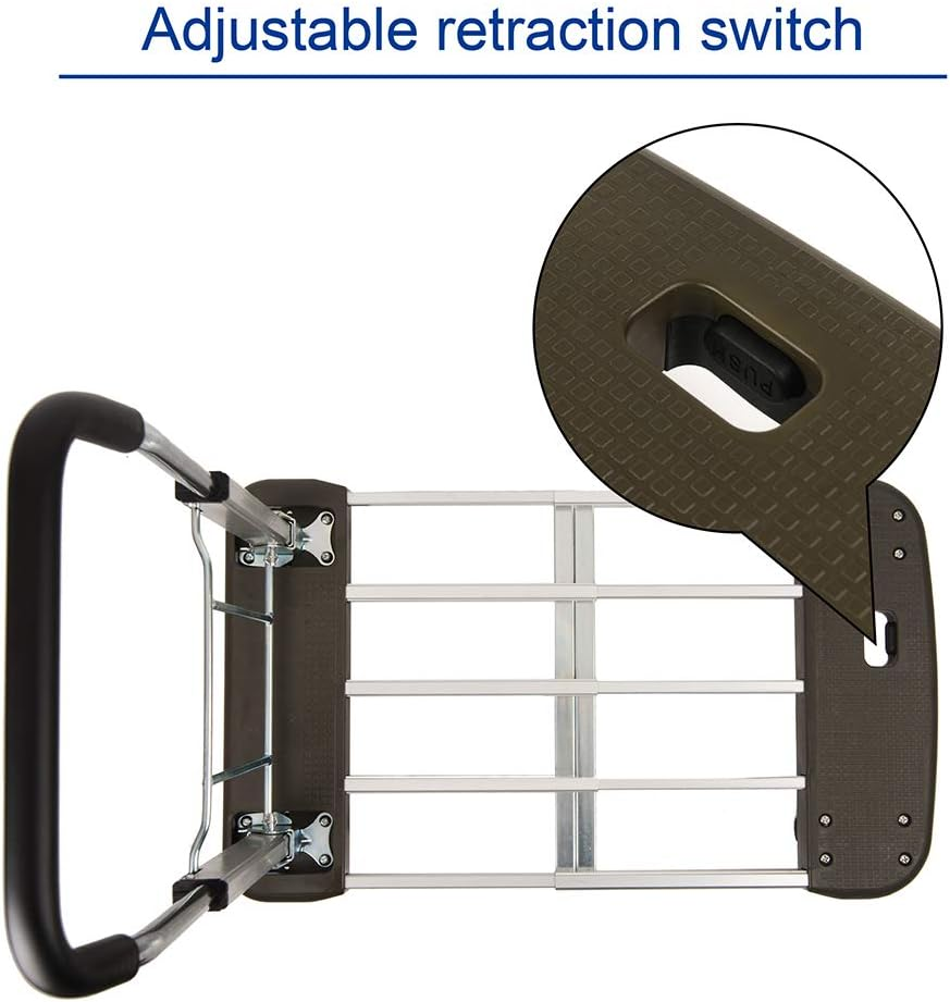 Foldable Push Cart Aluminum Alloy Platform Cart with Polyurethane Mute Wheel,150Kg Capacity image number 3