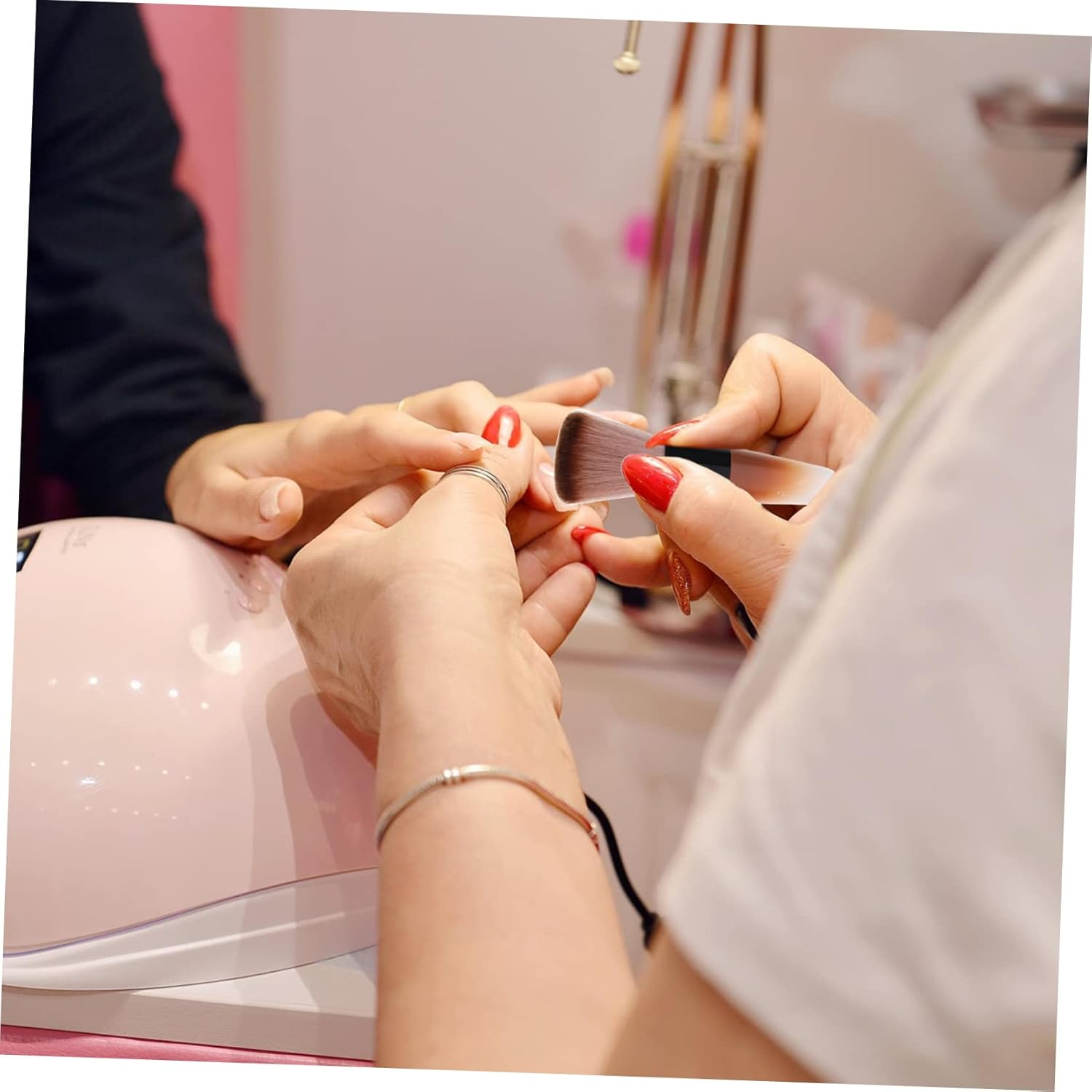 Beaupretty Nail Dust Brush Set 2PCS Makeup Loose Powder Brushes for Nail Art and Blush Ergonomic Design for Easy Cleaning and Application Suitable for Makeup Enthusiasts and Professionals image number 1