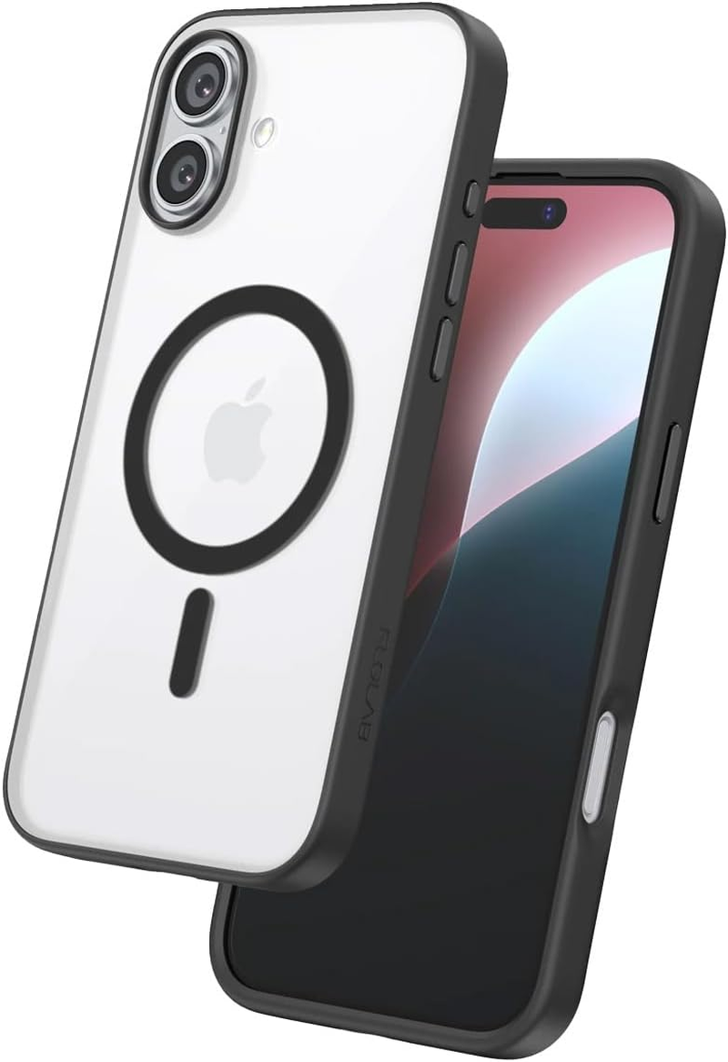 FLOLAB Surtect Tri-Fusion Magnetic for Iphone 16 Pro Max Case Protective Slim Design Magsafe Compatible Military Grade - Black Clear