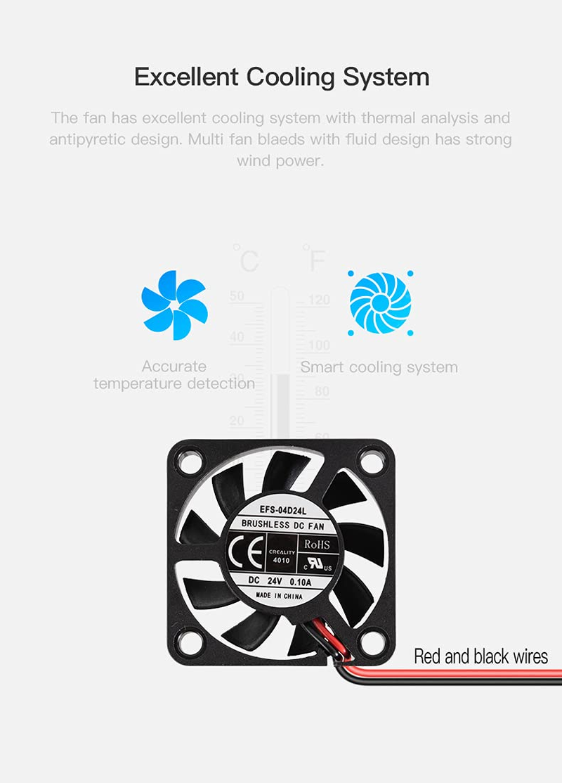 Creality Original K1 Fan 24V Set(2Pcs), 3010 Axial Fan and 4020 Blower Fan for 3D Printer K1/K1C/K1 Max/K1 SE