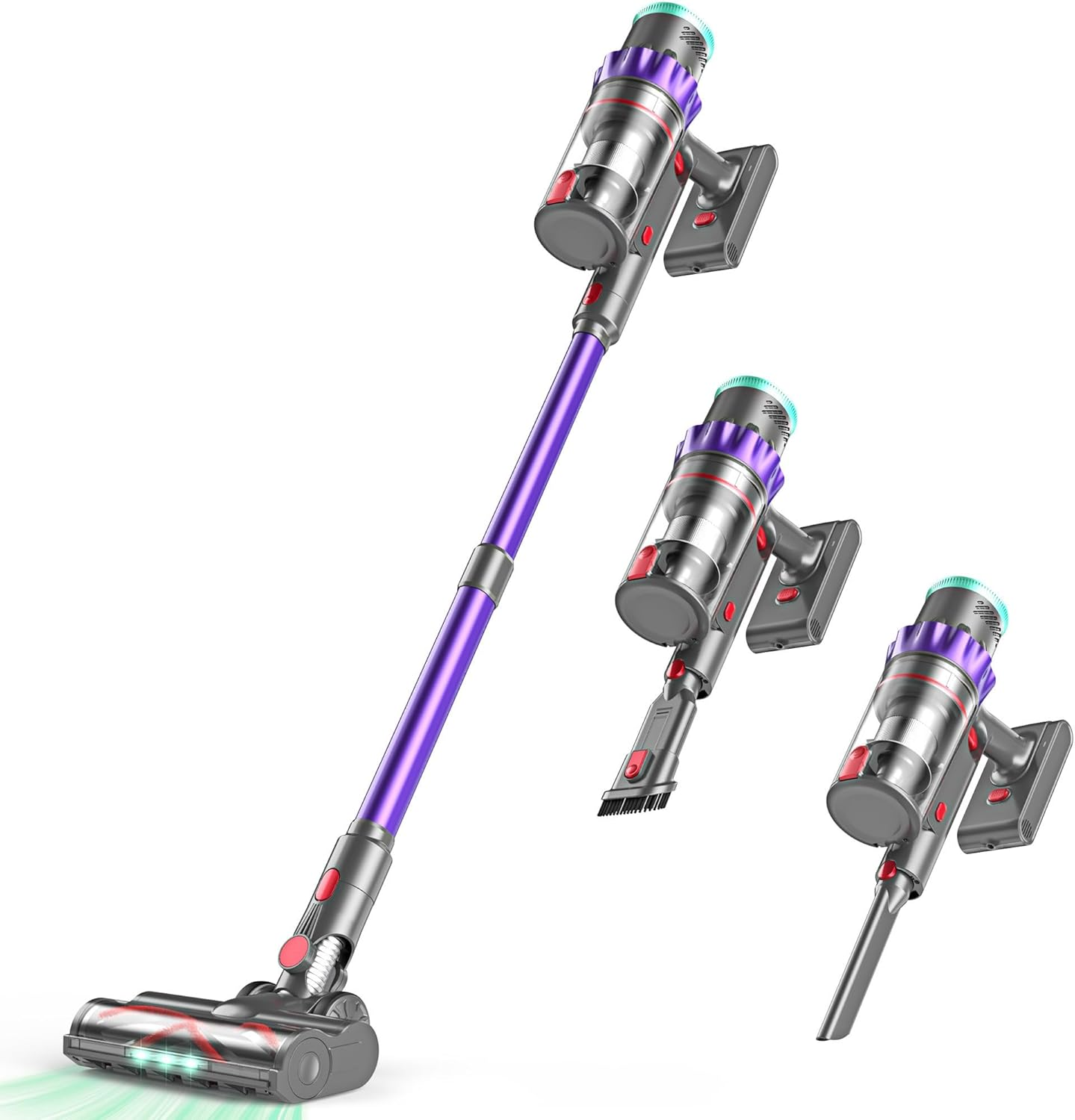 Vacuum Cleaners, Cordless Stick Vacuum Cleaners for Home, 550W 48Kpa Powerful Suction, 60 Mins Runtime Rechargeable Battery and Anti-Tangle Brush, Perfect for Pet Hair/Carpet/All Floors image number 3