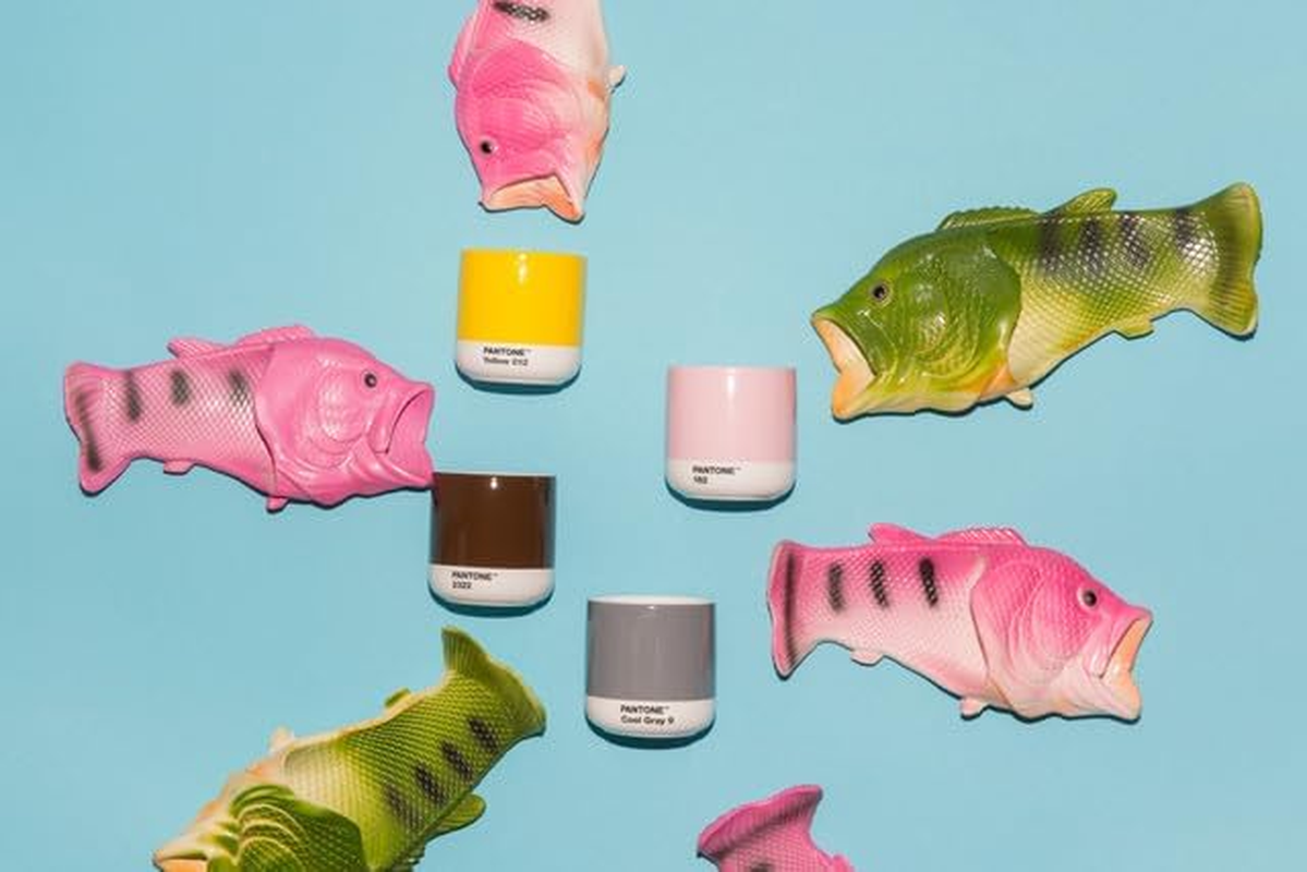 Copenhagen Design Pantone Latte Cup - Double Wall Thermo - Cappuccino Handleless Mug - 7.44Oz/220Ml, Yellow 012 - Light Pink image number 5