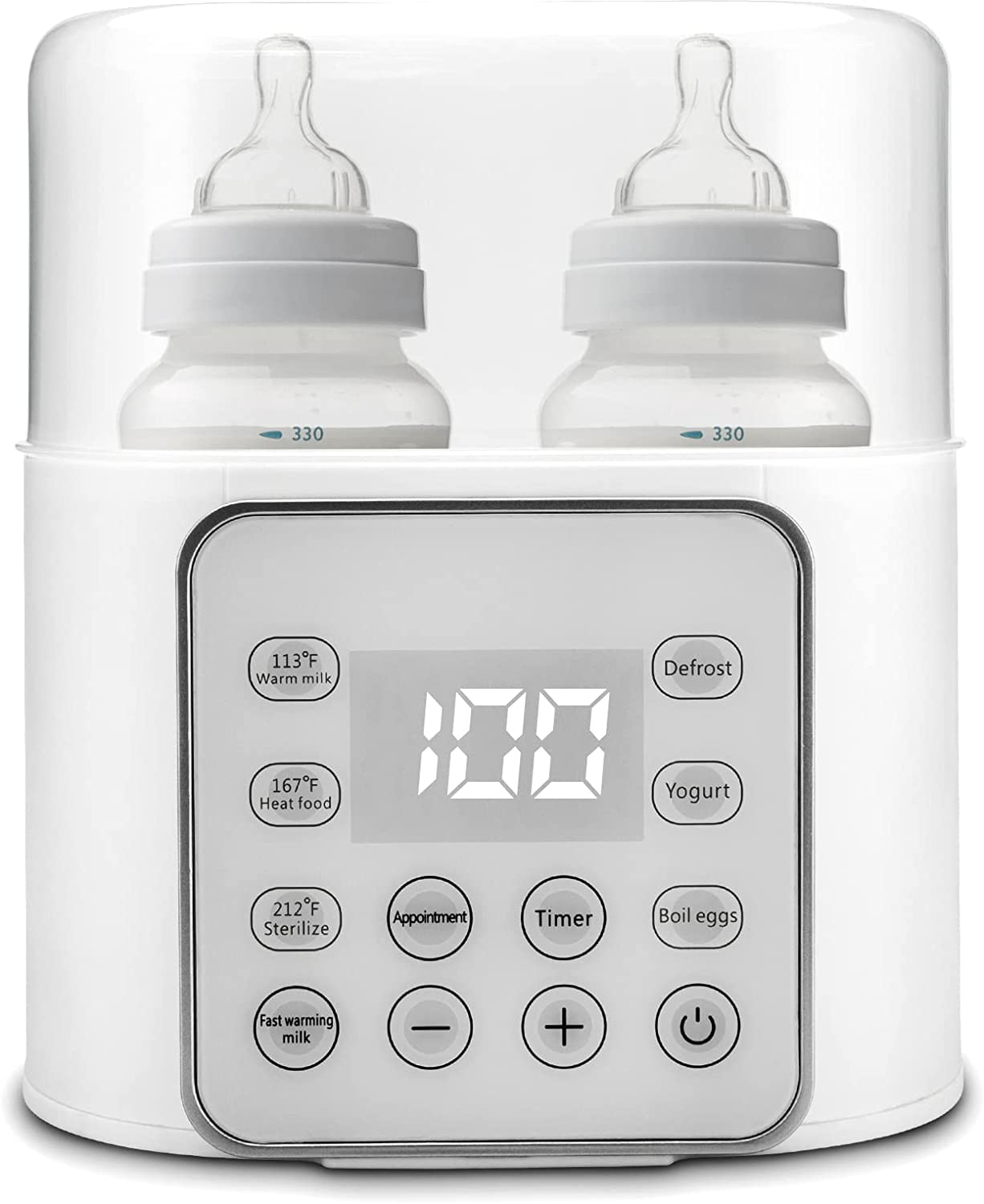 Baby Bottle Warmer 9-In-1 Multifuntion Breast Milk Warmer, Fast Baby Food Heater & Defrost Warmer with Timer for Twins, LCD Display Accurate Temperature Adjustment, 24H Constant Mode image number 4