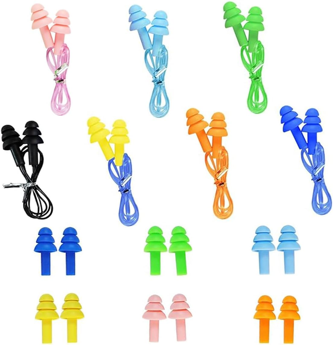 13 Pairs Ear Plugs for Swimming,Silicone Ear Plugs for Sleeping,Reusable for Noise Reduction,Soft for Sleeping Noise Cancelling,Suitable for Swimming,Noisy Places image number 2