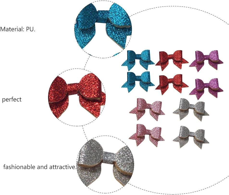 Alasum Girl Hair Bows 10Pcs Pet Hair Clip, Dog Bows with Clips, Cat Bow Clips Glitter Pet Hair Clips Pet Supplies Dog Lovely Hair Bows Hair Accessories Girl Hair Clips image number 4