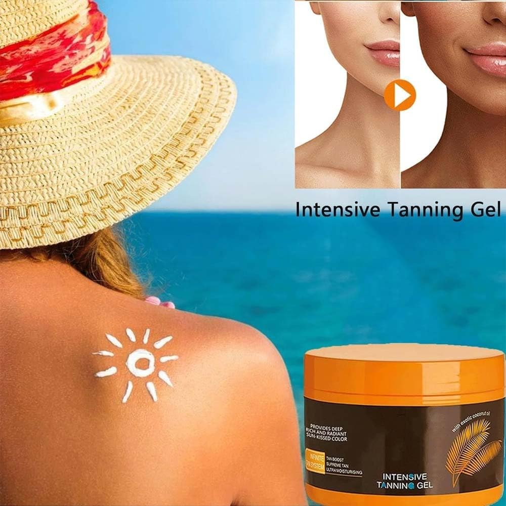 Luxury Intensive Tanning Gel,Natural Tanning Accelerator Cream Gel,Accelerator Cream Brown Tanning Gel, Dark Brown Tanning Gel for Sunbeds & Outdoor Sun (1Pcs) image number 5