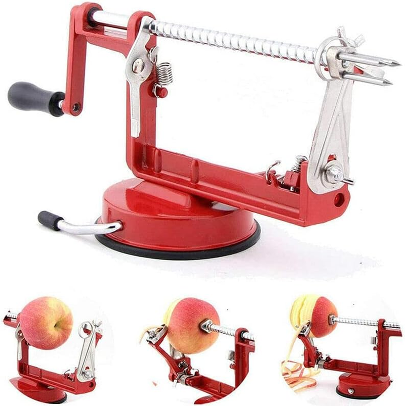 AIMALL 3 in 1 Apple Peeler Red Kitchen Tool Slinky Machine Fruit Cutter Slicer Corer image number 2