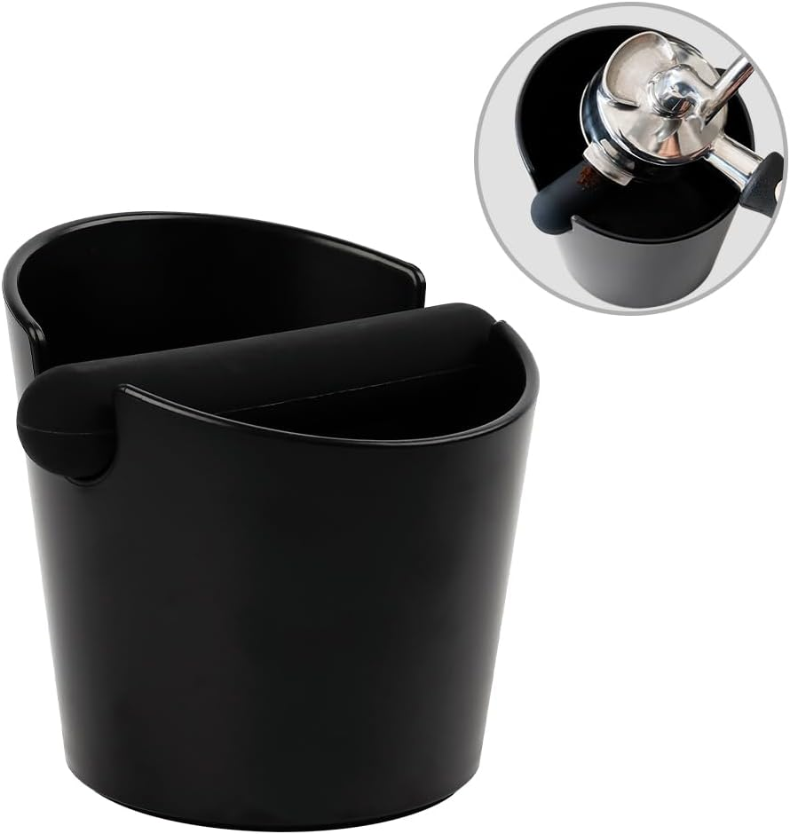 Espresso Knock Box,Watchget Coffee Knock Box with Durable Knock Bar Space-Saving Coffee Ground Bin Non-Slip Base, Small Espresso Dump Bin image number 6