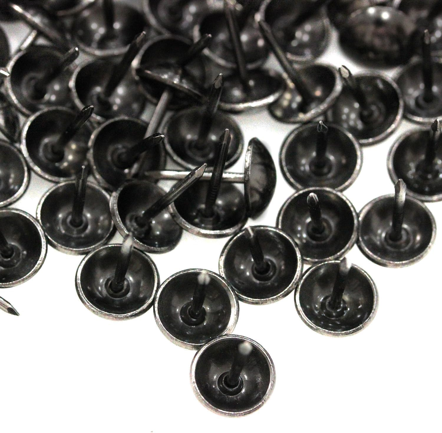 500 Pieces Drawing Pins, Betterjonny 11 * 17Mm Black Upholstery Tacks Iron Thumb Tacks Push Pins Decorative Furniture Head Nail Pin Door Nail for Home Office or DIY image number 4