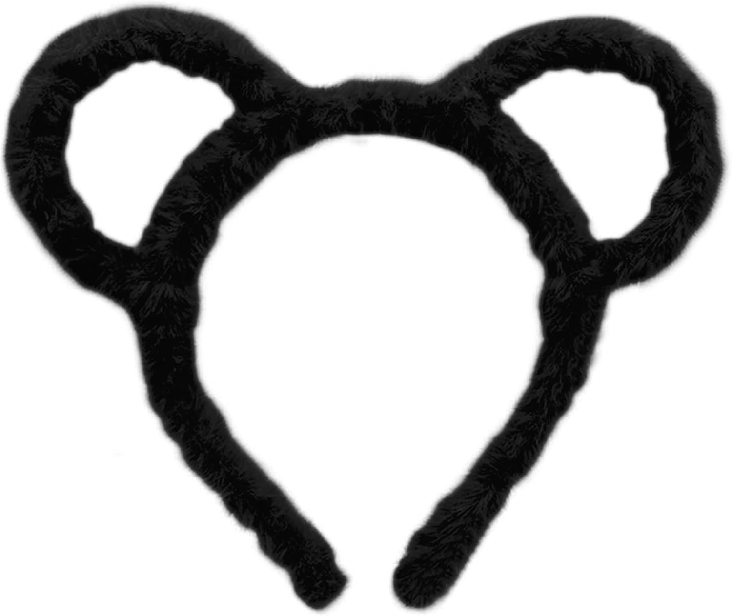 Oilmal Women Winter Thick Plush Headband round Mouse Bear Ears Makeup Headband Bandana image number 5