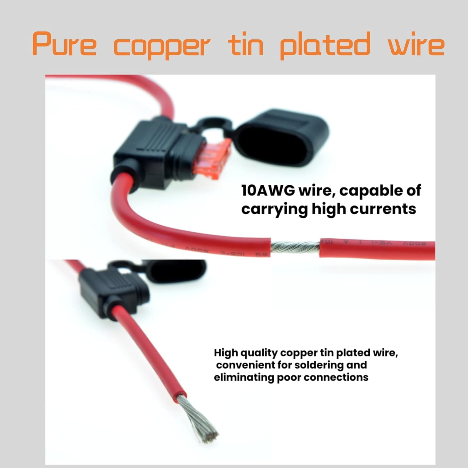 Wlzll 10 Gauge Fuse Holder Inline &ndash; 4 Waterproof Blade Fuse Holder Kit With10 AWG Heat Shrink Solder Seal Wire Connectors &ndash; Automotive Marine ATV RV Protection &ndash; 12V-24V Fuse Block Kit 4+10 Pcs image number 1