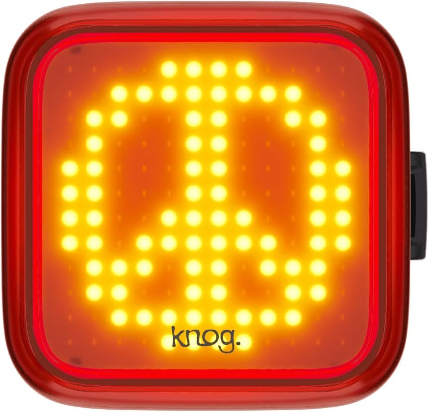 KNOG Blinder Rear Bike Light - 100 Lumen USB Rechargeable Bike Tail Light &ndash; Waterproof Bike Rear Light, 8 Light Modes, Fits 22-32Mm Handlebars, 450M Visibility - Peace Design Black image number 1