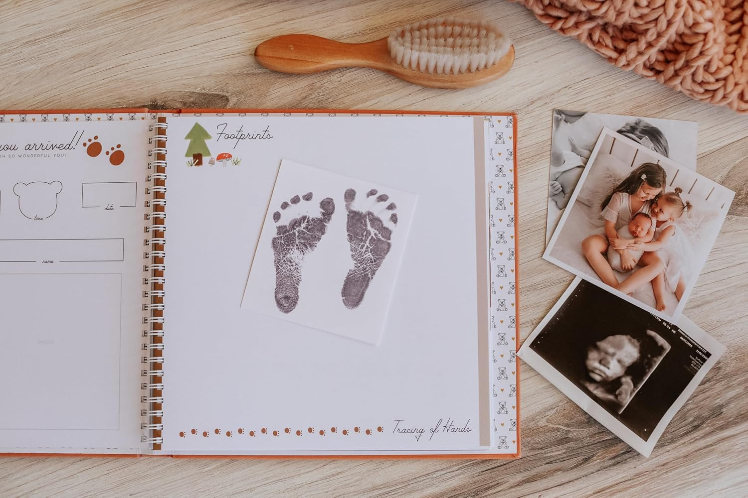 Lucy Darling Linen Covered Luxury Baby Memory Book - First Year Journal Album Photo Book to Capture Precious Memories - Keepsake Pregnancy Baby Record Book for Girl (Teddy Bears' Picnic) image number 1