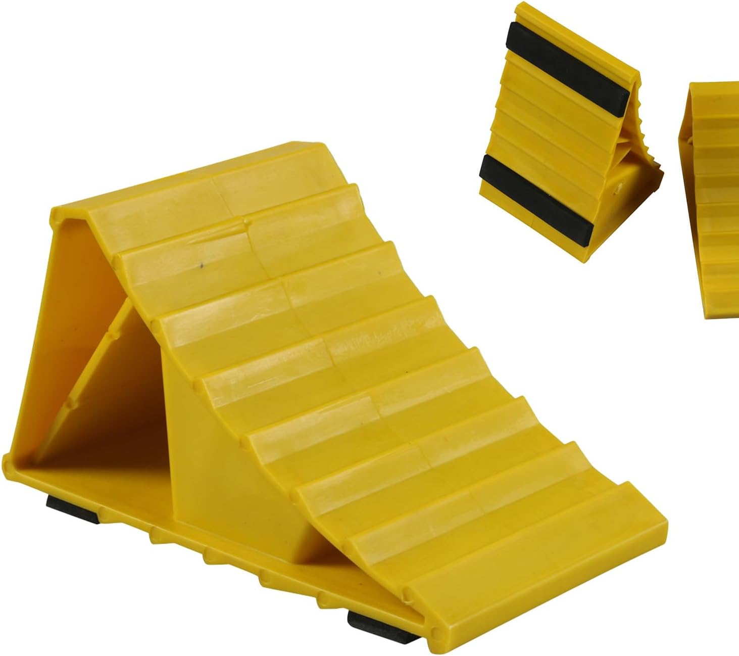 Tire Chocks - Triangular Tire Stabilizer Chock | Car Stop Wheel Block - for Truck Trailer RV Camper Automotive Sedan ATV Garage Parking