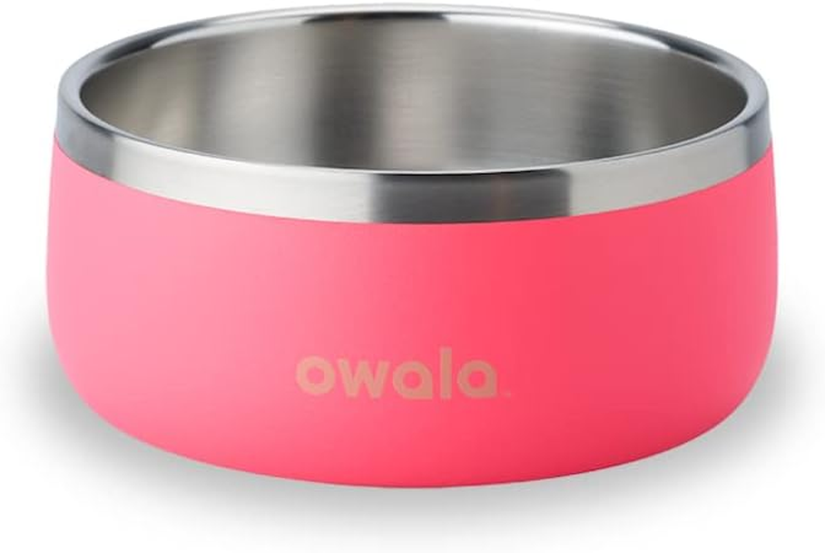 Owala Pet Bowl - Durable Stainless Steel, Food and Water Bowl for Dogs, Cats, and All Pets, Non-Slip Base, 24Oz, Teal (Turquoise & Caicos)