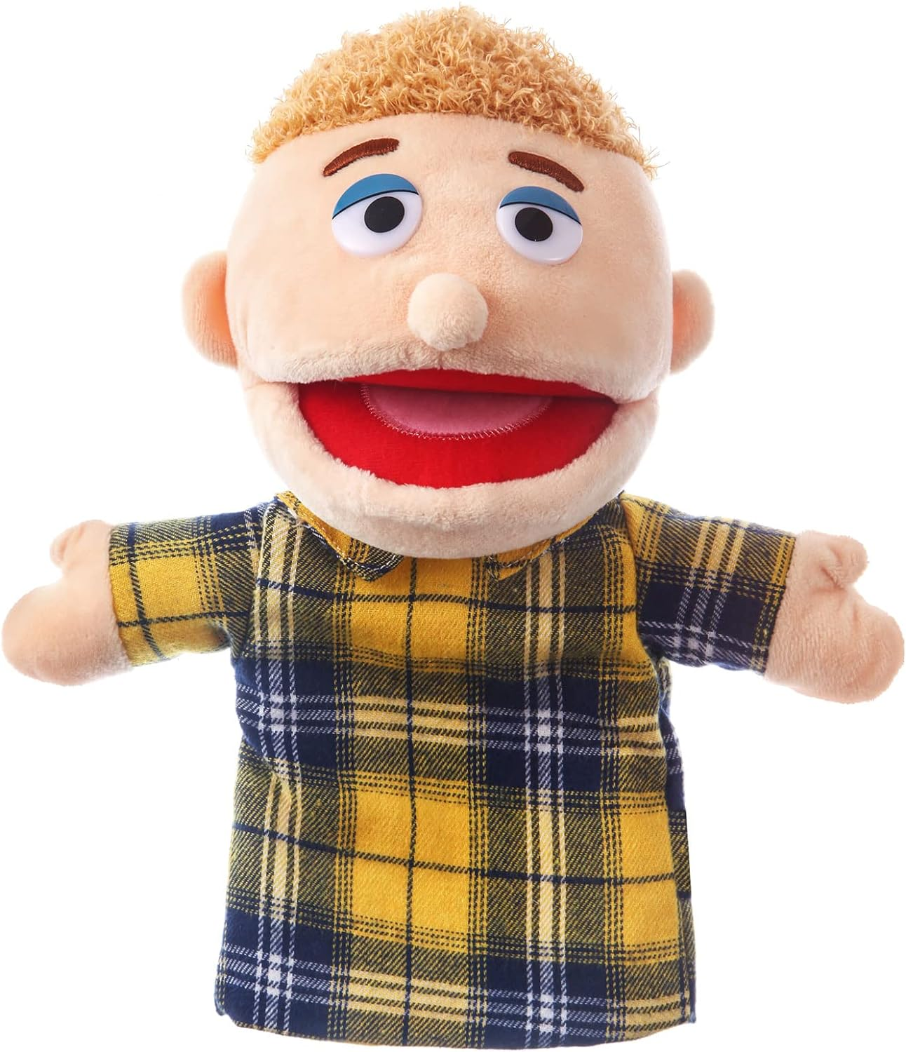 1 Pcs Family Hand Puppets 12 Inch Grandparents, Mom & Dad, Brother & Sister Plush Hand Puppet Toys Role-Play Toy Puppets for Kids Storytelling Imaginative Pretend Play Teaching Preschool(Brother) image number 2