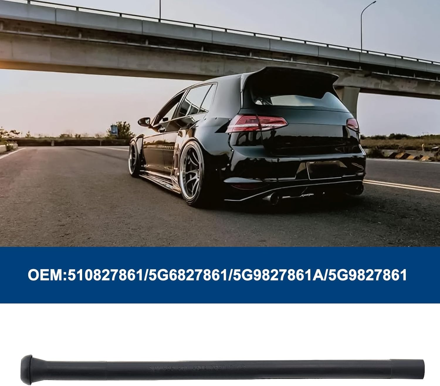 SING F LTD 1Pc Black 15.5Cm Long Car Water Drain Pipe Hose Pipeline 510827861 5G6827861 5G9827861A Compatible with VW Golf MK6 MK7 7.5 image number 3