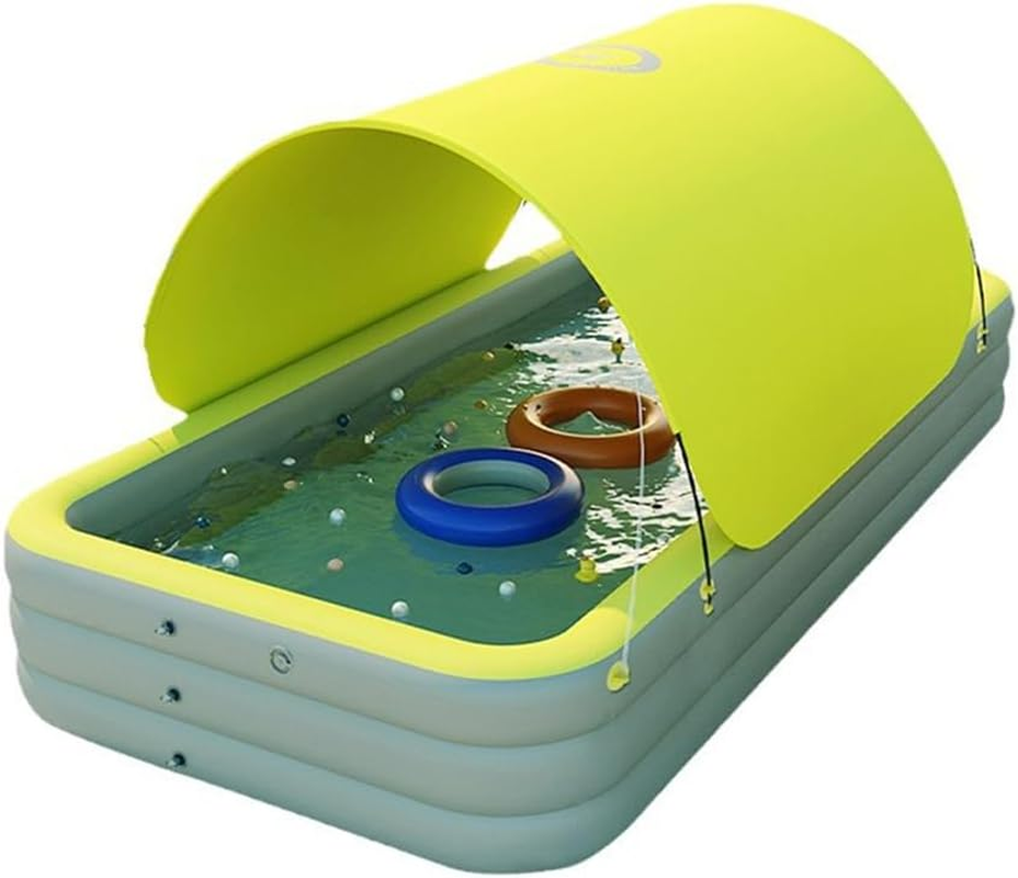 7FT Large Inflatable Pool with Canopy - Kiddie Pool, Ball Pit, Foldable, Family, Easy Set, Snapset Pool, Blow up Swimming Pool for Kids, Adults - Sun Shade - for Backyard, Outdoor Water Play image number 5