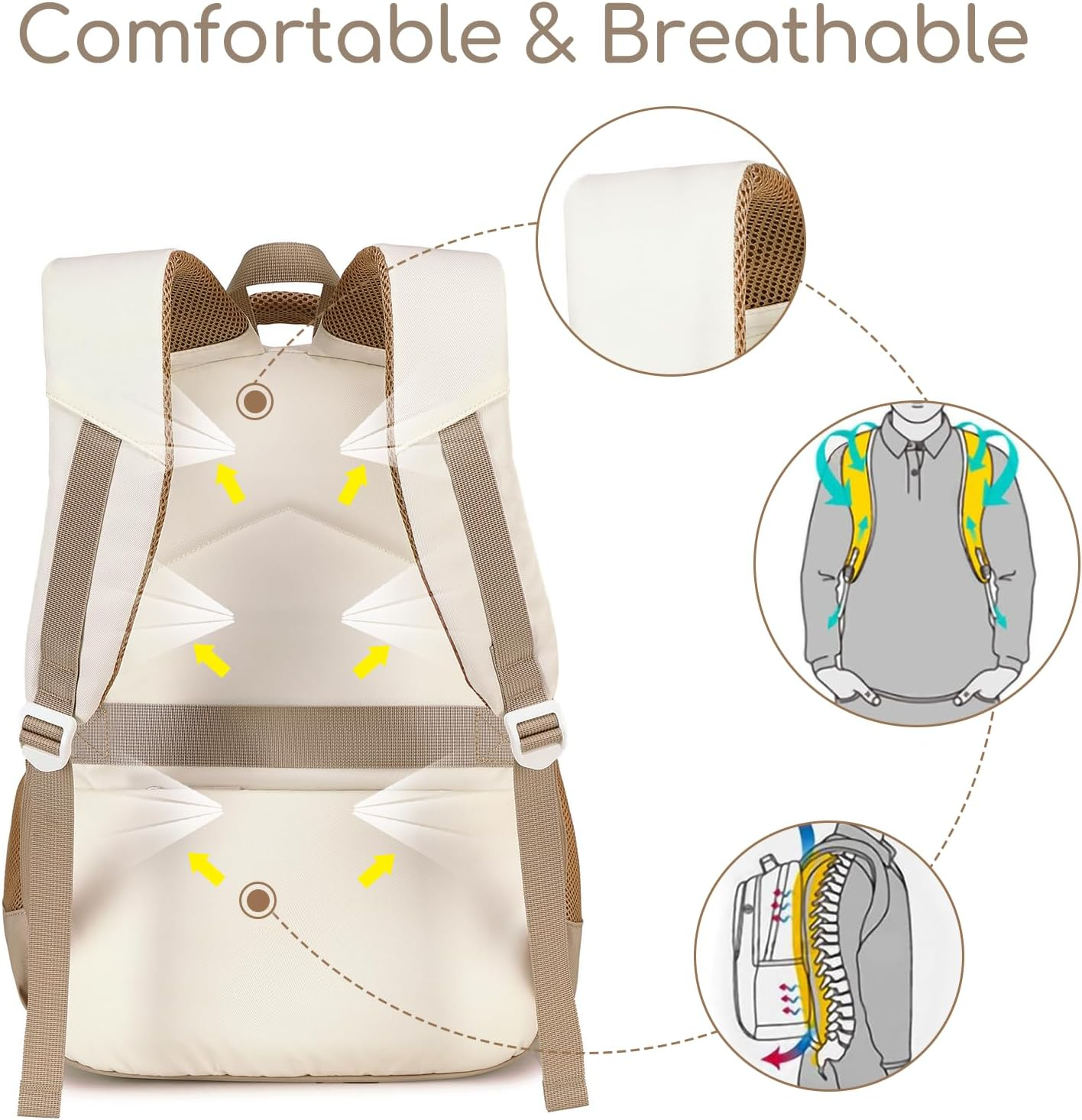 School Backpack for Teen Girls Boys Casual Daypack Backpacks with Lunch Box Middle High School College Bookbag Set image number 2